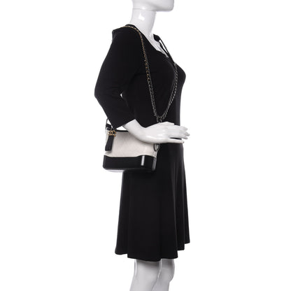 Chanel Aged Calfskin Quilted Small Gabrielle Hobo Black White 2 of 11