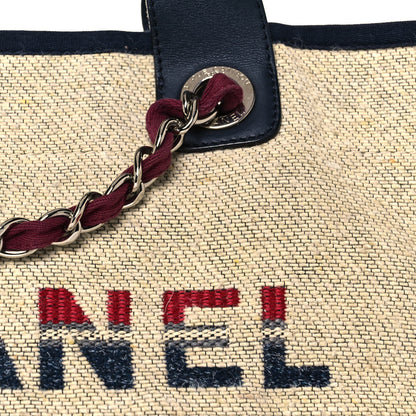 Chanel Striped Canvas Medium Deauville Tote Beige 13 of 13