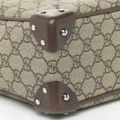 Gucci GG Supreme Monogram Textured Calfskin Square Messenger Bag Beige Ebony New Acero 8 of 12
