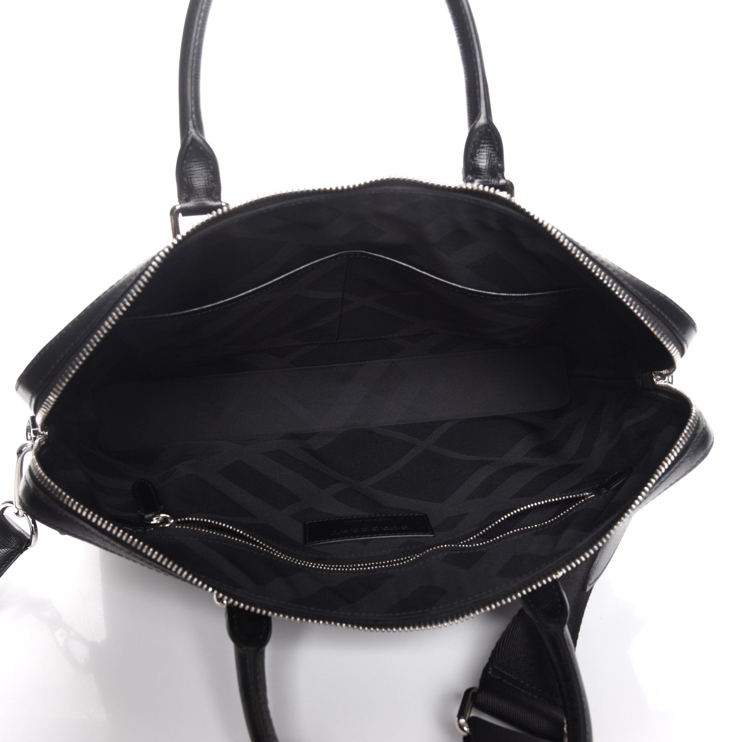 Burberry Textured Calfskin Barrow Briefcase Black 5 of 8