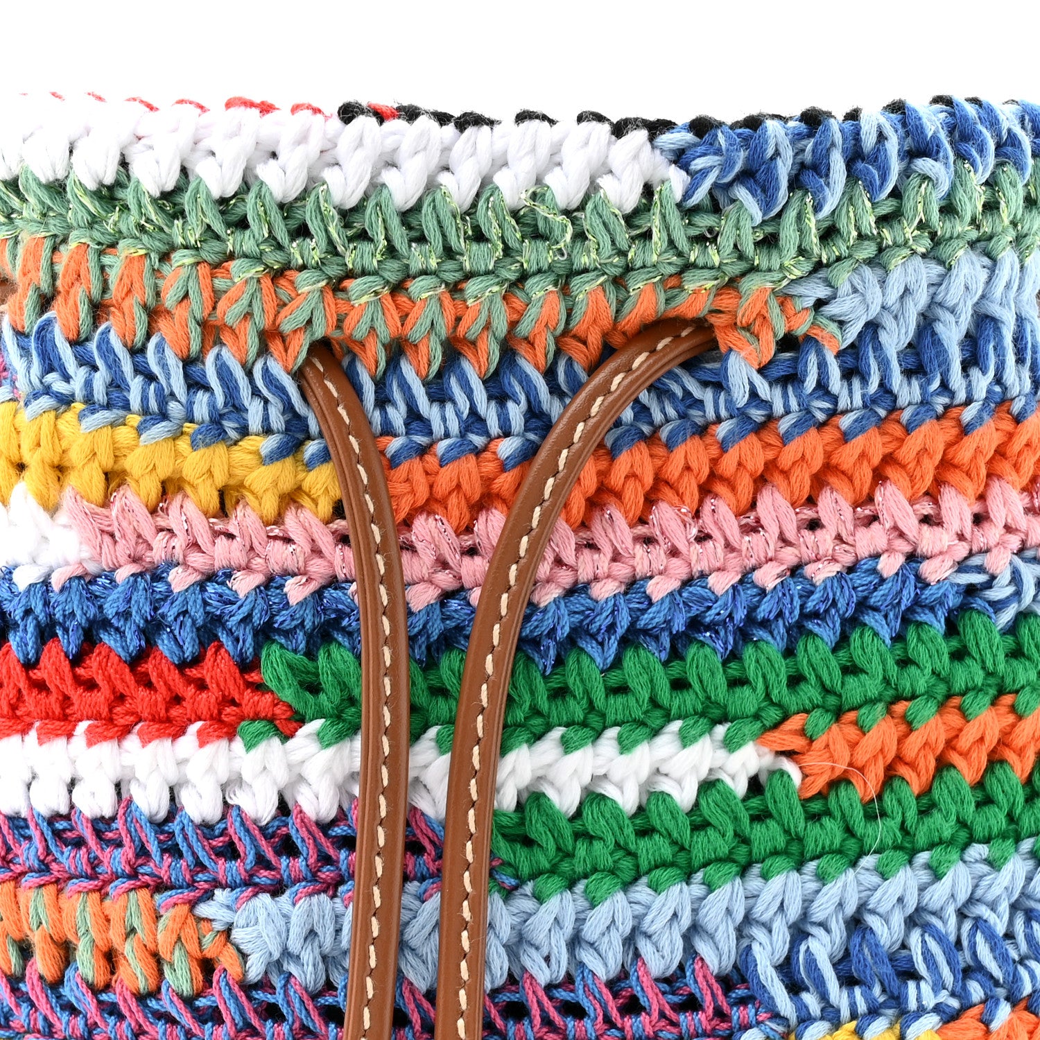 Miu Miu Fabric Crochet Drawstring Pouch Multicolor 7 of 10