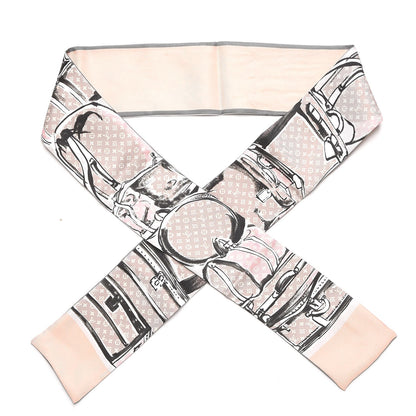 Louis Vuitton Silk Monogram Trunks Bandeau Rose Poudre 1 of 6
