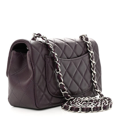 Chanel Lambskin Quilted Mini Rectangular Flap Dark Purple 3 of 12