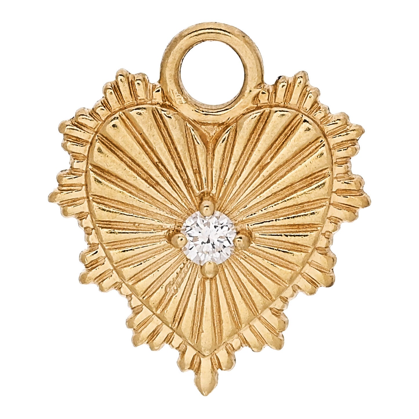 18K Yellow Gold Diamond Miniature Heart Medallion Pendant