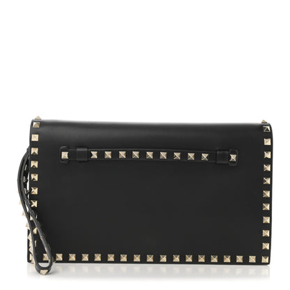 Valentino Garavani Nappa Small Rockstud Wristlet Clutch Black 1 of 11