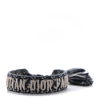 Christian Dior Woven Cotton J'Adior Friendship Bracelet Navy 1 of 3