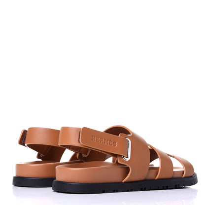 Hermes Calfskin Womens Takara Sandals 35 Gold 4 of 10