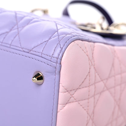 Christian Dior Lambskin Cannage Medium Tri-Color Lady Dior Purple Light Pink 8 of 16