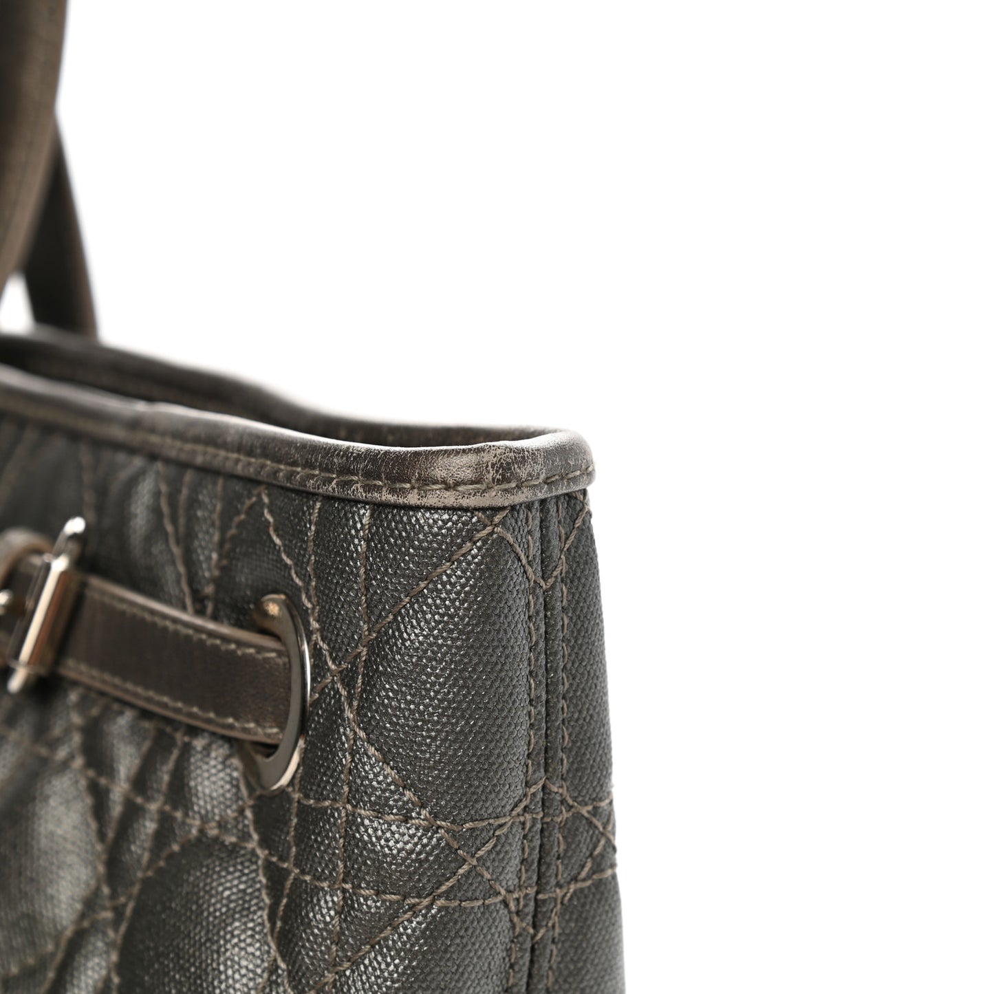 Coated Canvas Cannage Large Panarea Tote Grey