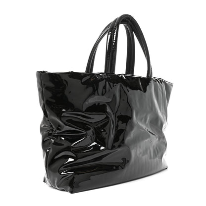 Saint Laurent Patent Wide Puffer Maxi Tote Black 2 of 9