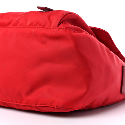 Prada Tessuto Nylon Saffiano Messenger Bag Rosso 7 of 12