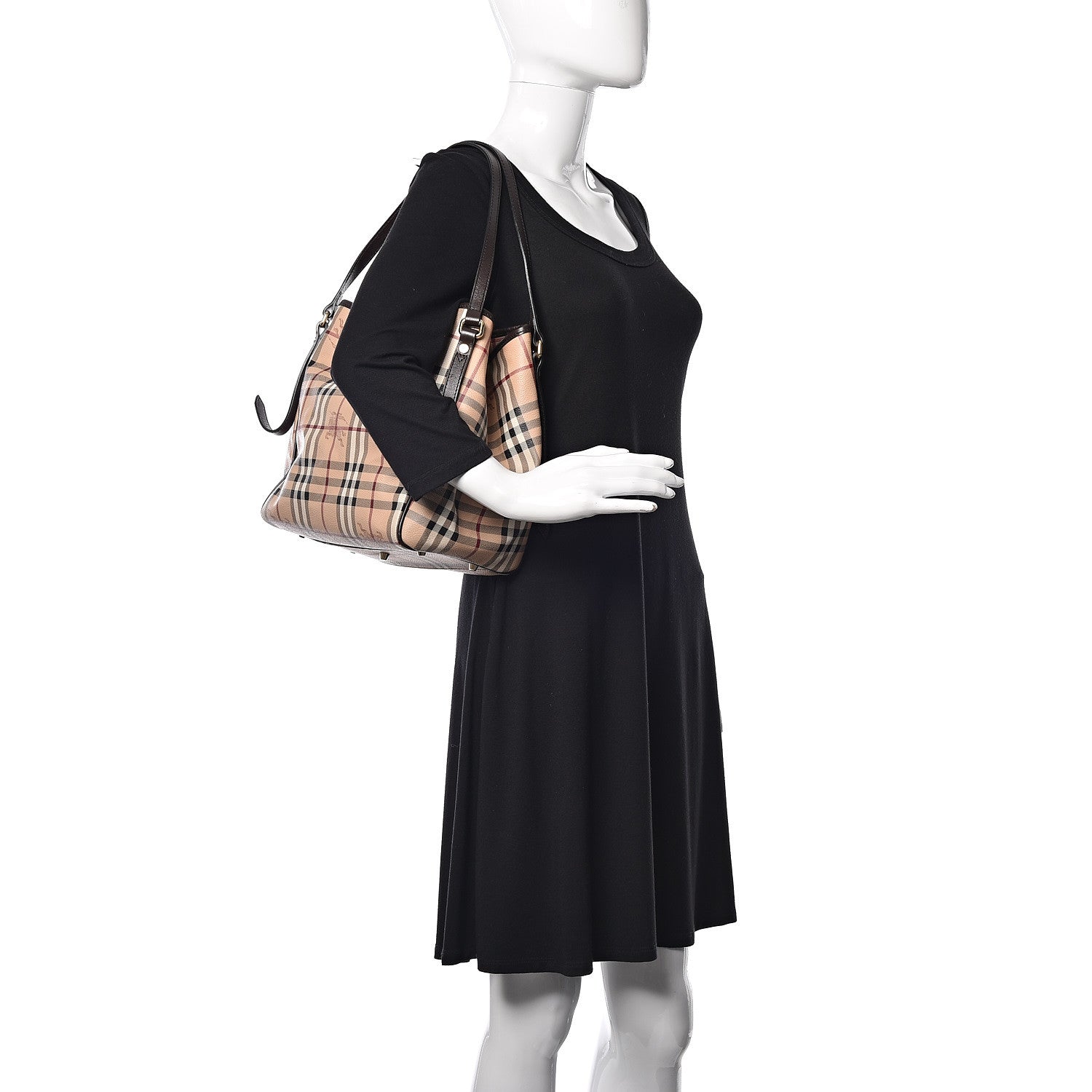Burberry Haymarket Check Small Canterbury Tote Chocolate 2 of 12