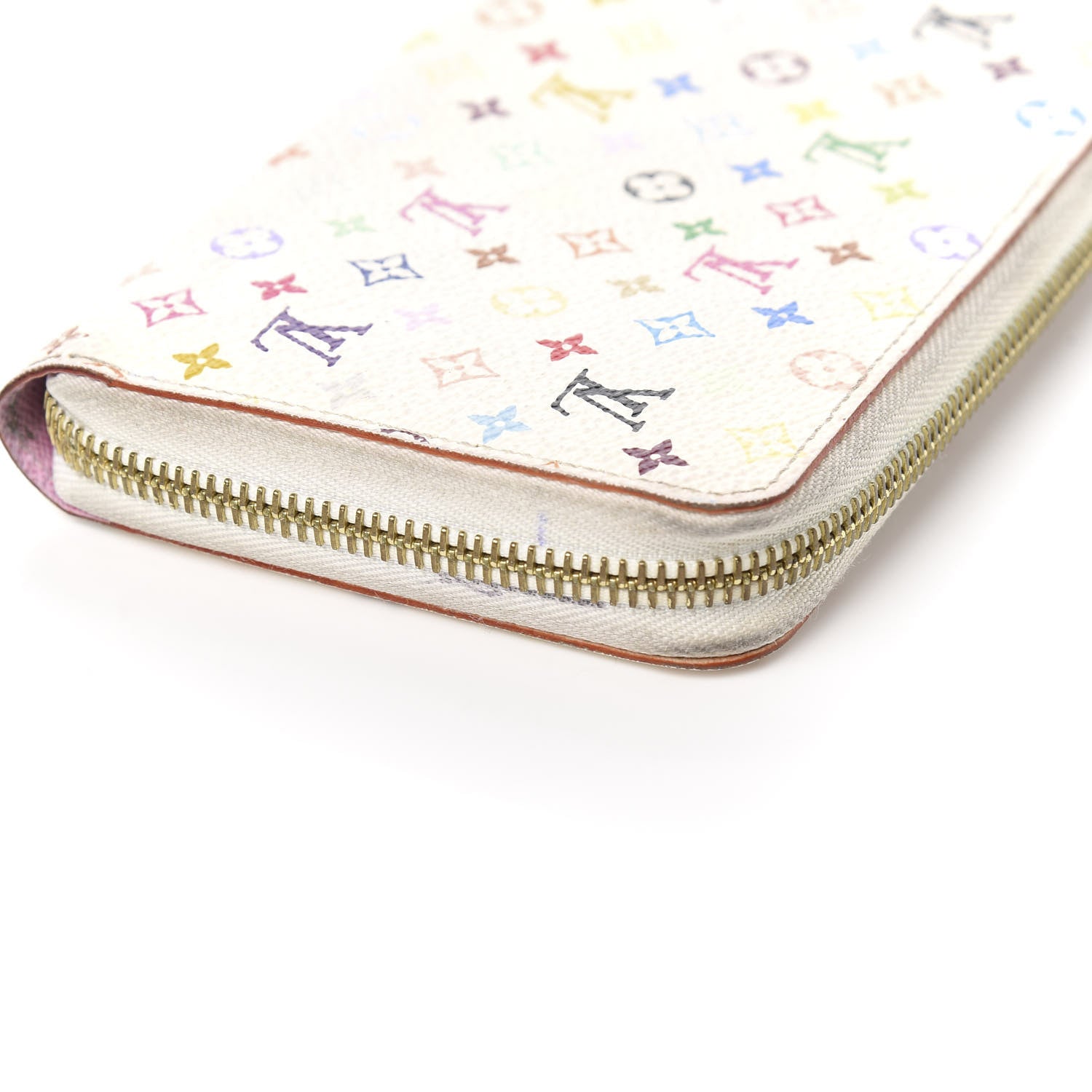Louis Vuitton Monogram Multicolor Zippy Wallet White Litchi 7 of 8