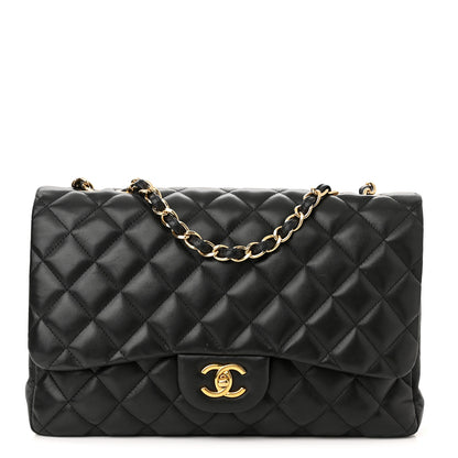 Chanel Lambskin Quilted Jumbo Single Flap Black 1 of 10