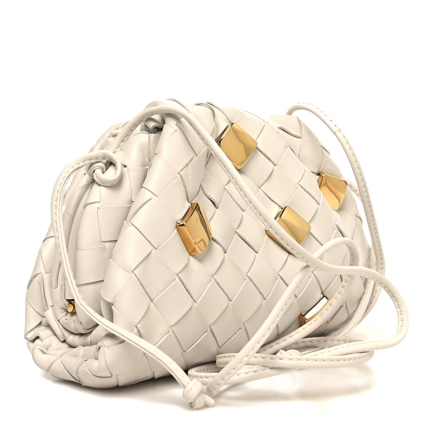 Nappa Intrecciato Studded The Mini Pouch Chalk