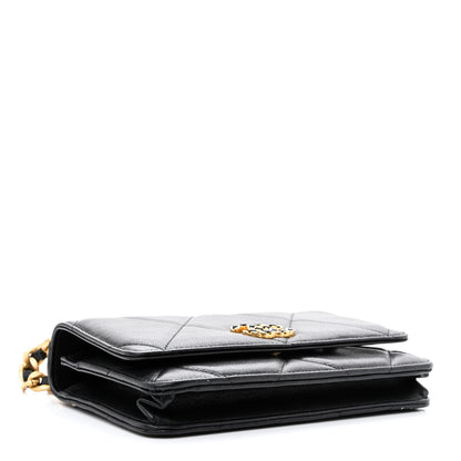 Chanel Goatskin Quilted Chanel 19 Wallet On Chain WOC Black 4 of 13