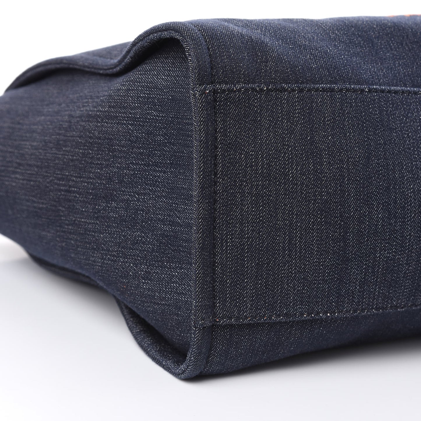 Denim Large Deauville Tote Blue Orange