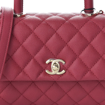 Chanel Caviar Quilted Mini Coco Handle Flap Fuchsia 10 of 10