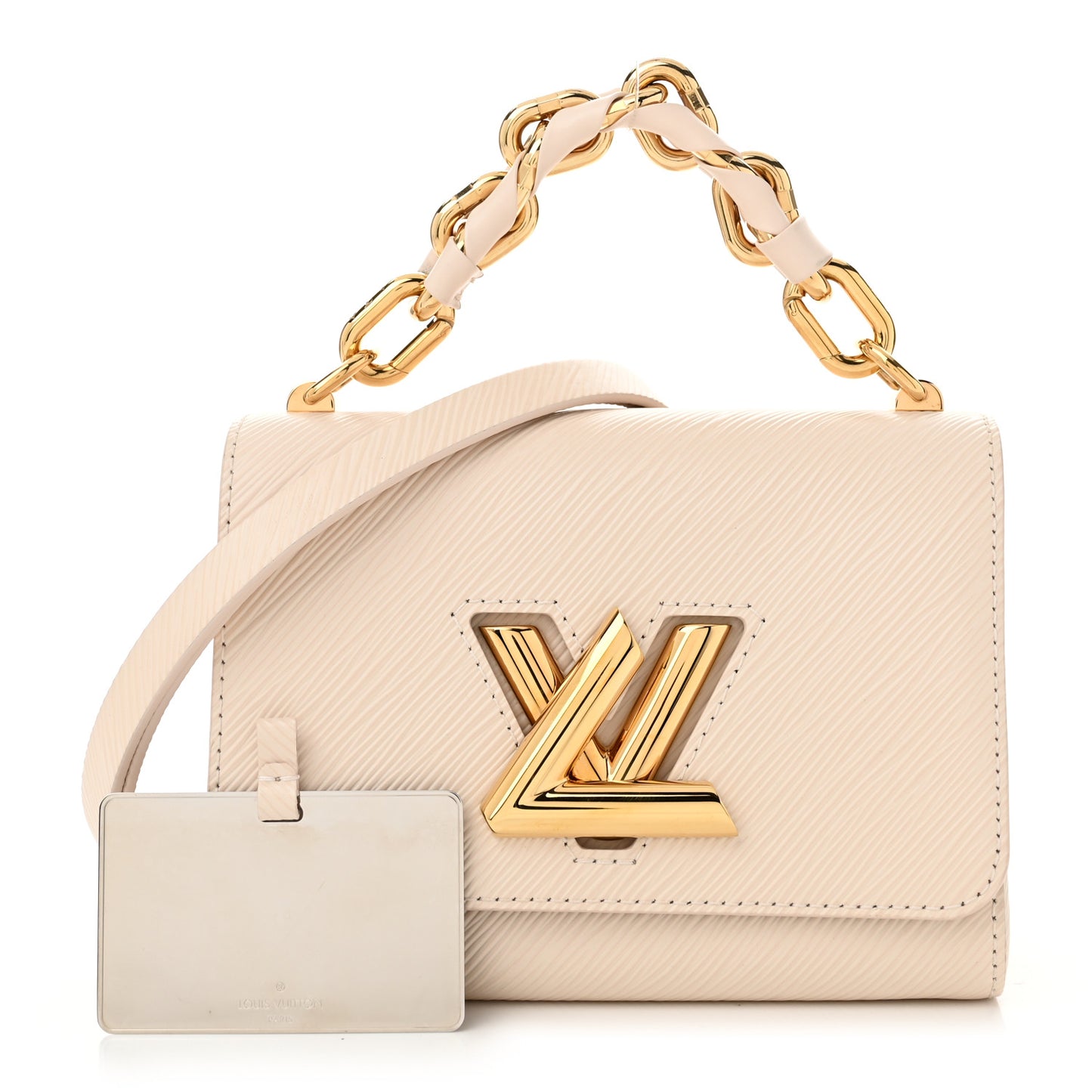 Epi Twist Braided Chain Shoulder Bag PM Quartz White