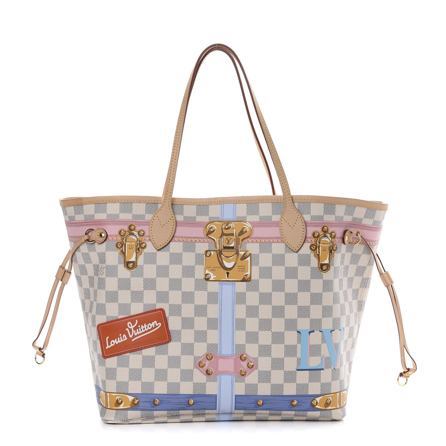Louis Vuitton Damier Azur Summer Trunks Neo Neverfull MM 3 of 11