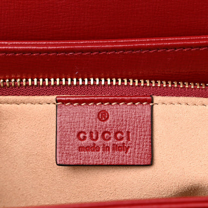Gucci GG Supreme Monogram Azalea Calfskin Horsebit 1955 Shoulder Bag Beige Ebony New Cherry Red 7 of 12