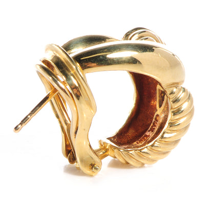 David Yurman 18k Yellow Gold Labyrinth Earrings 4 of 6