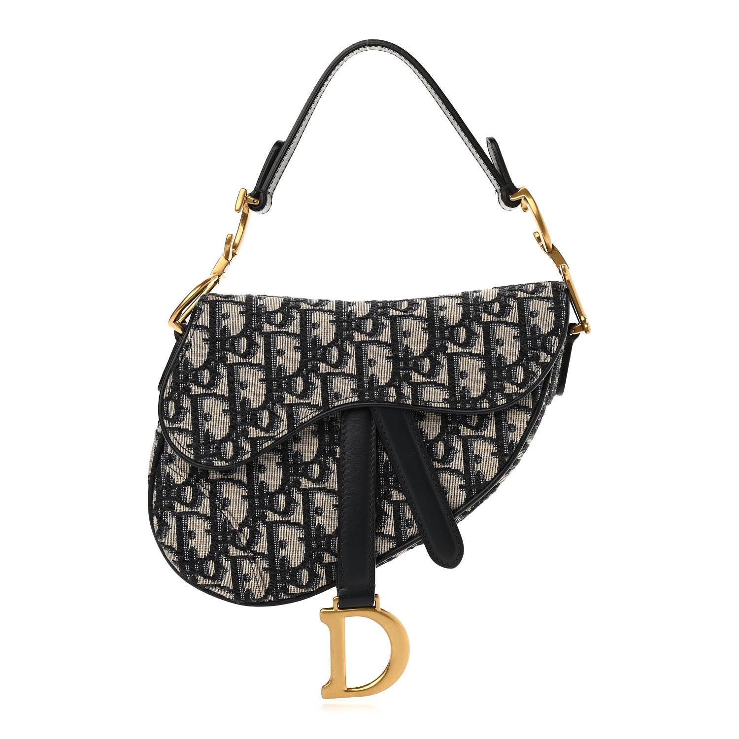 Christian Dior Oblique Mini Saddle Bag Blue 1 of 11