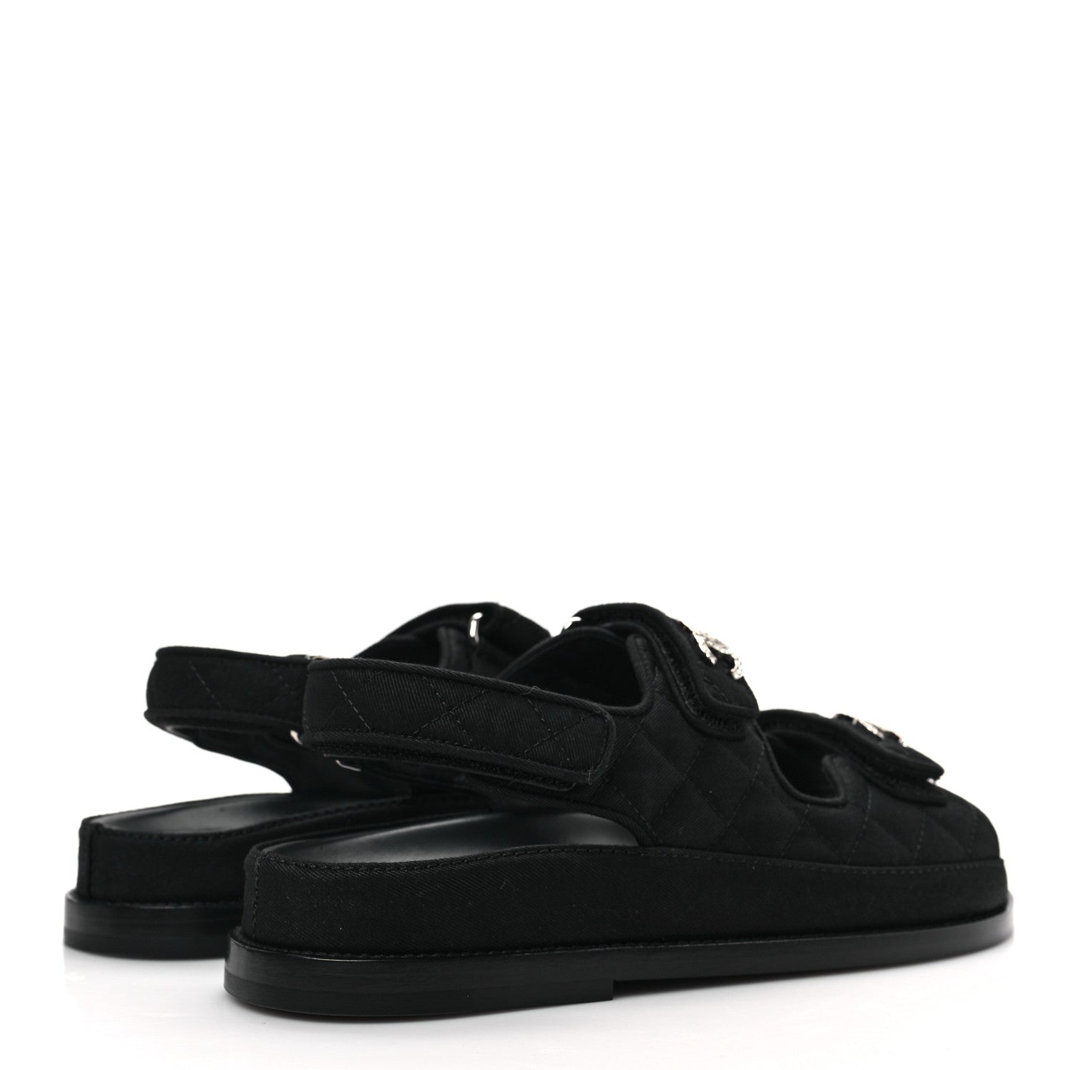 Chanel Mixed Fibers Velcro Dad Sandals 36 Black 5 of 9