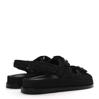 Chanel Mixed Fibers Velcro Dad Sandals 36 Black 5 of 9