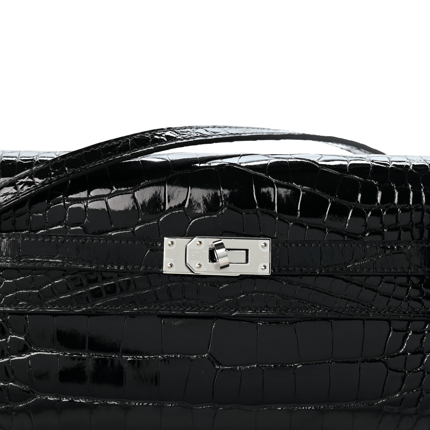 Shiny Alligator Kelly Wallet To Go Black
