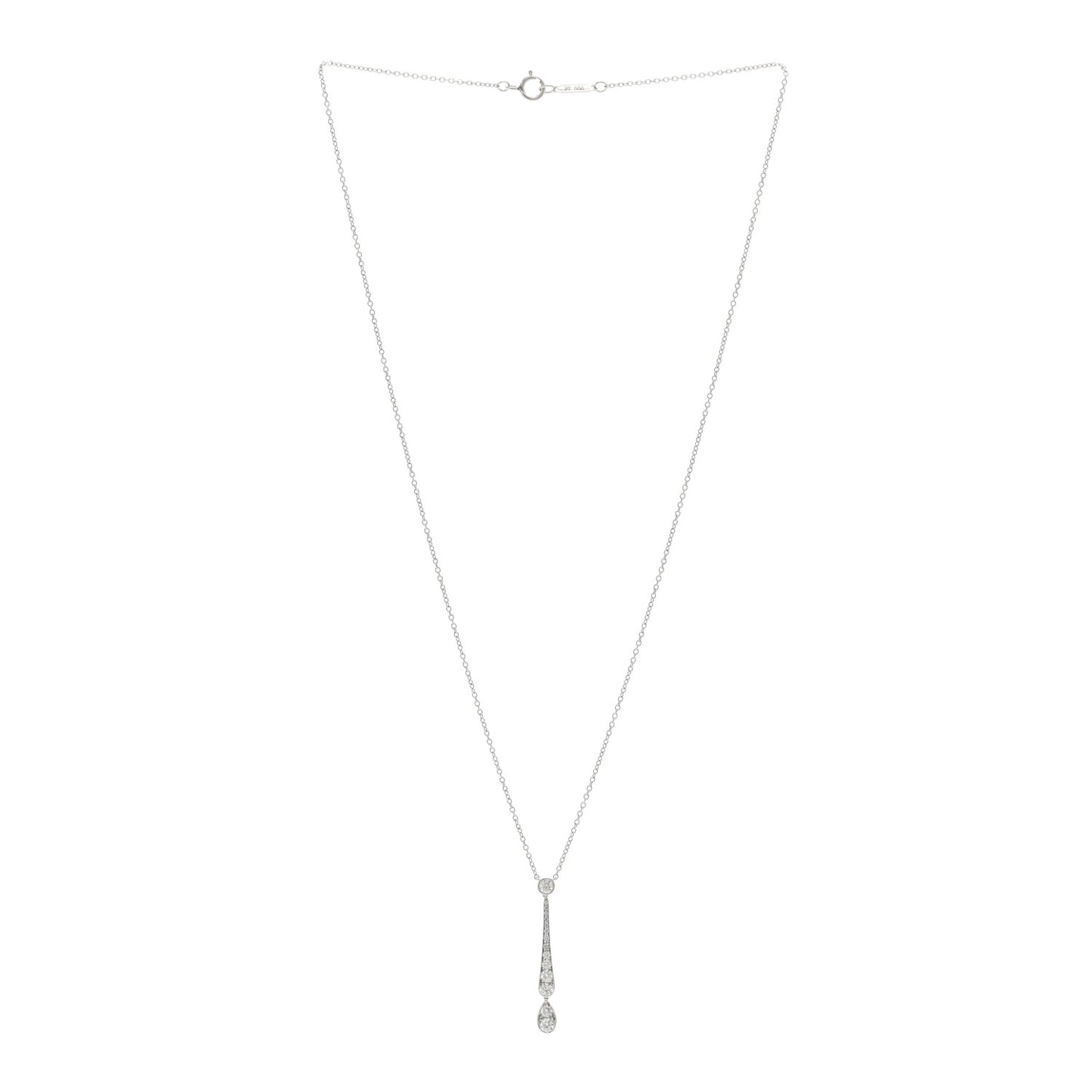 Platinum Diamond Jazz Swing Drop Pendant Necklace
