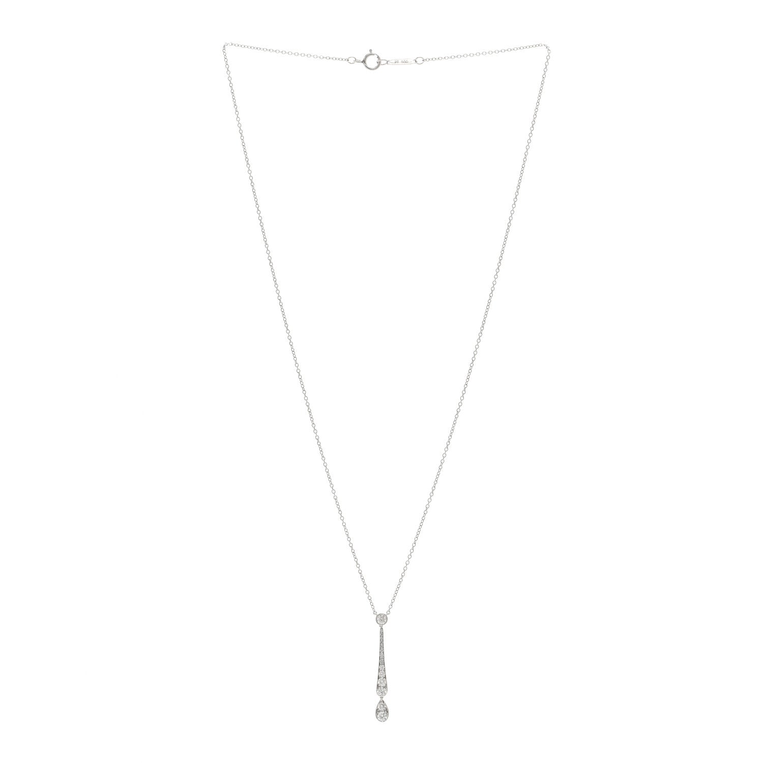 Tiffany Platinum Diamond Jazz Swing Drop Pendant Necklace 3 of 5