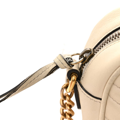 Gucci Calfskin Matelasse Small GG Marmont Chain Shoulder Bag White 16 of 18
