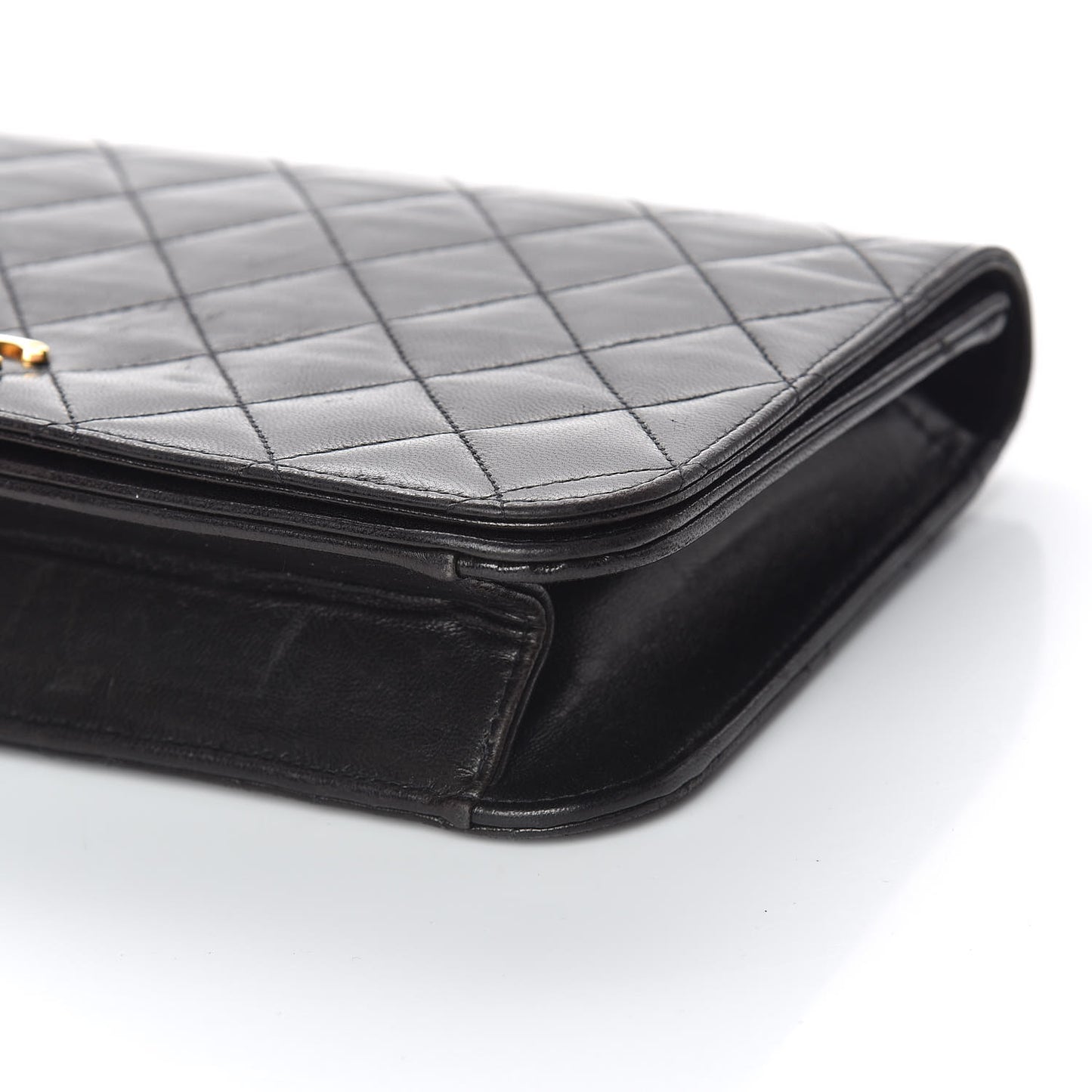 Lambskin Quilted Small Single Flap Black