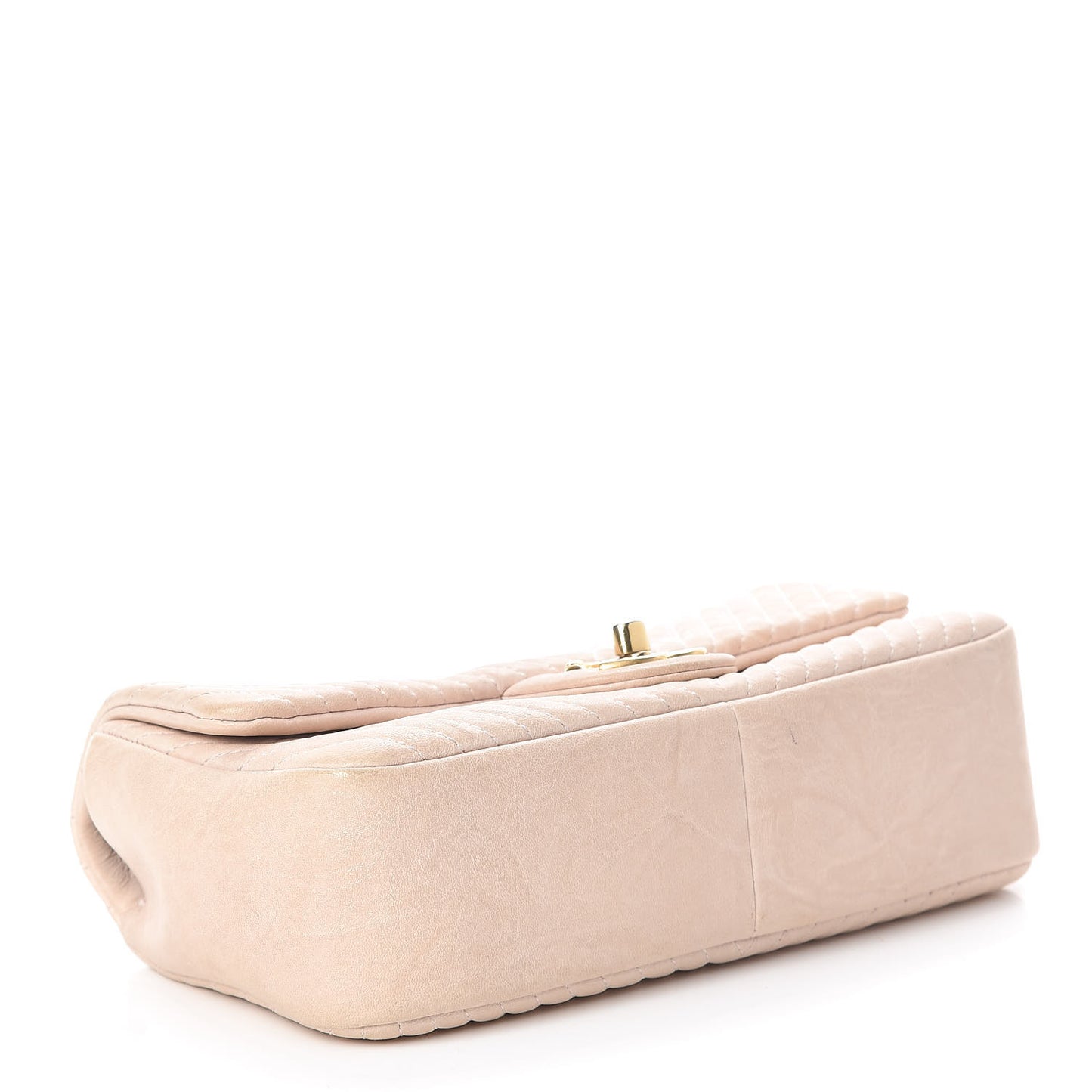 Calfskin Chevron Small Surpique Flap Ivory