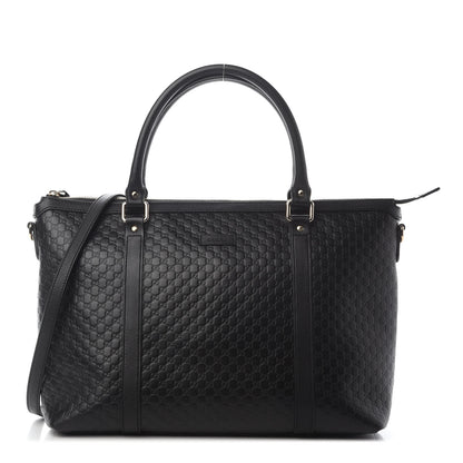 Gucci Soft Microguccissima Medium Zippered Satchel Black 1 of 8