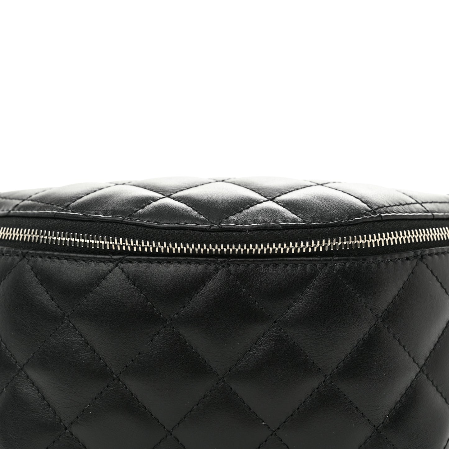 Calfskin Quilted Waist Belt Bag Black