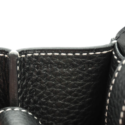 Hermes Taurillon Clemence Halzan 31 GM Black 7 of 7