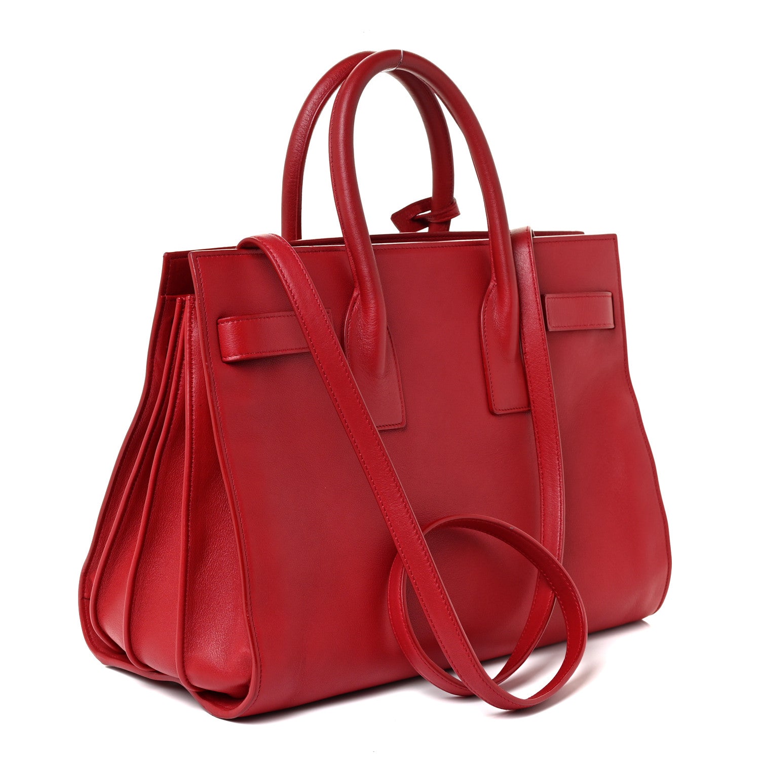 Saint Laurent Calfskin Small Sac De Jour Lipstick Red 3 of 25