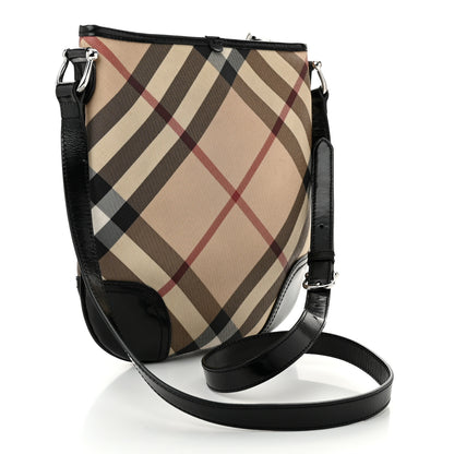 Burberry Patent Nova Check Dryden Crossbody Bag Black 2 of 10