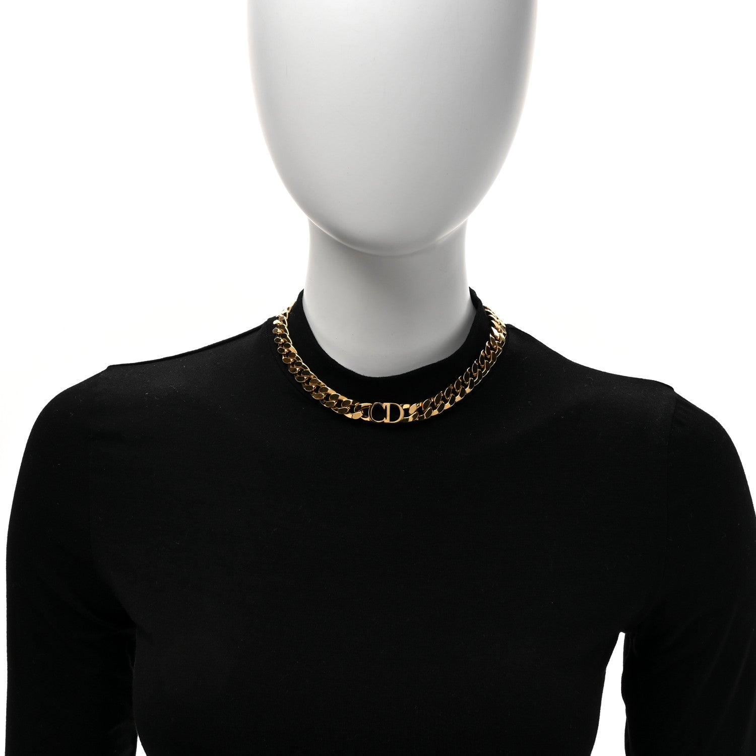 Christian Dior Metal Danseuse Etoile Chain Choker Necklace Gold 2 of 5
