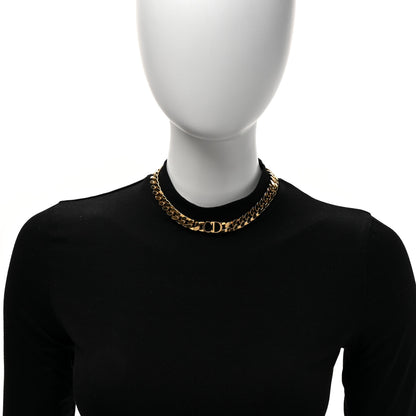 Christian Dior Metal Danseuse Etoile Chain Choker Necklace Gold 2 of 5