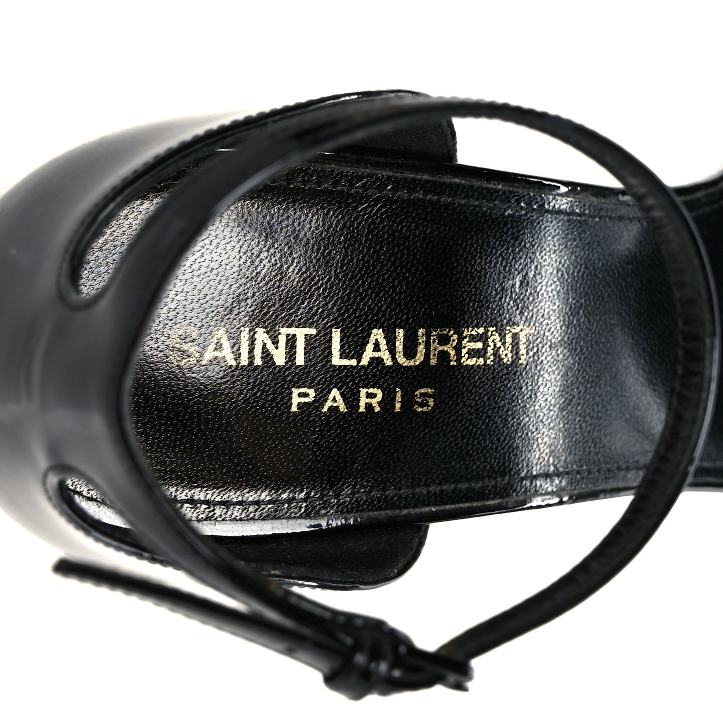 Patent Calfskin Opyum 110 Sandals 39.5 Black Gold