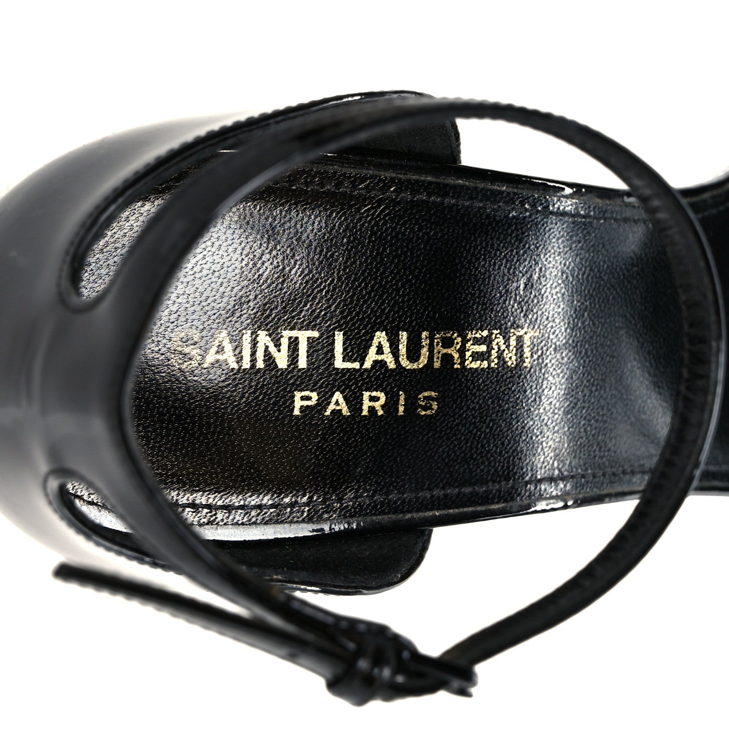 Saint Laurent Patent Calfskin Opyum 110 Sandals 39.5 Black Gold 7 of 10