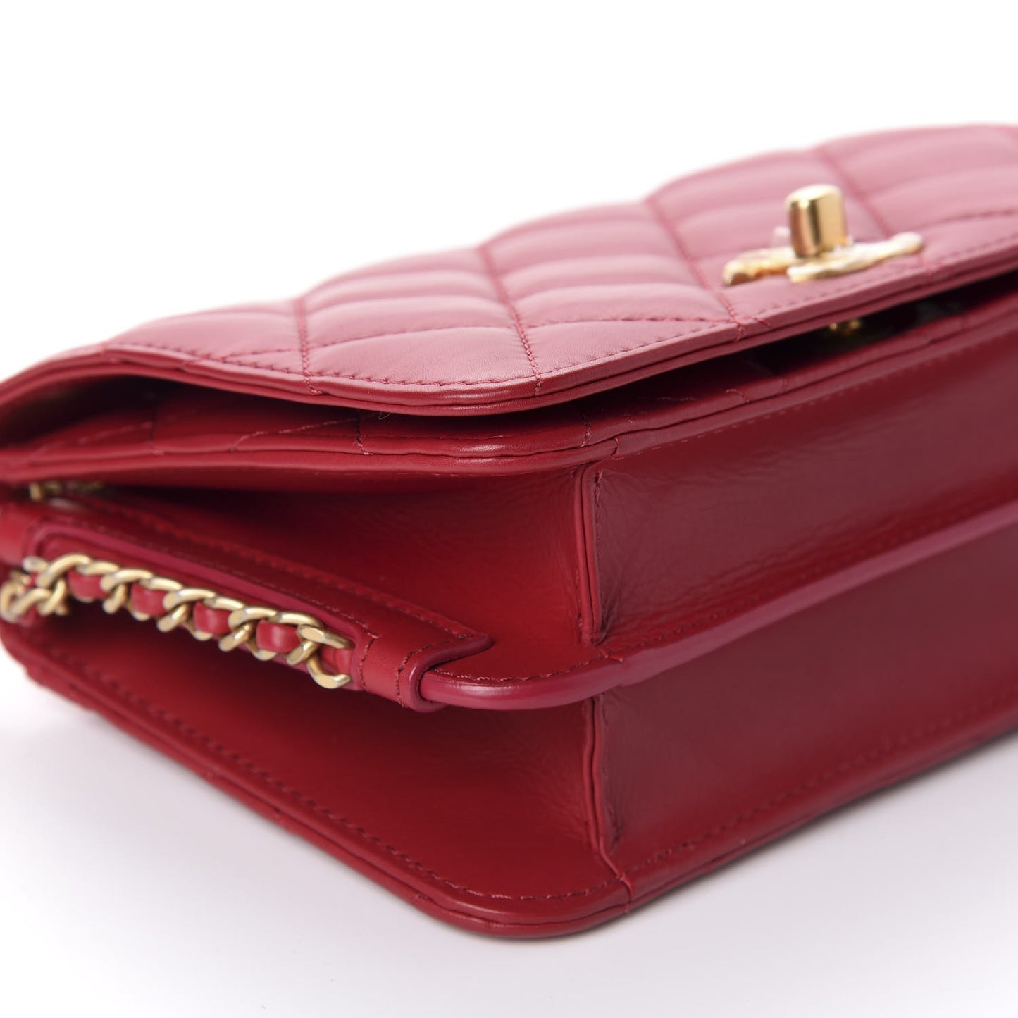 Lambskin Quilted CC Flap Red
