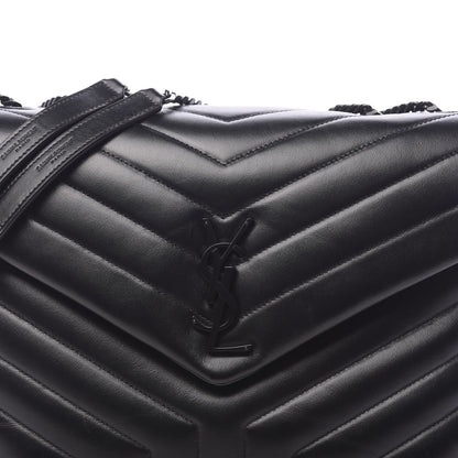 Saint Laurent Calfskin Y Quilted Monogram Medium Loulou Chain Satchel Black 7 of 10