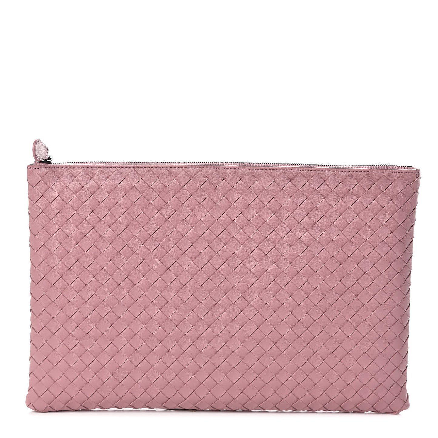 Nappa Intrecciato Large Flat Zip Biletto Pouch Watteau
