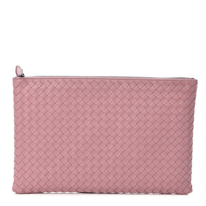 Bottega Veneta Nappa Intrecciato Large Flat Zip Biletto Pouch Watteau 1 of 7