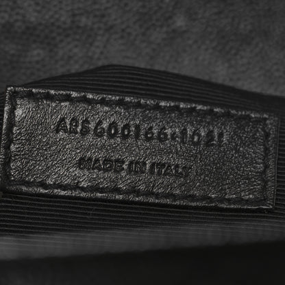 Saint Laurent Grain De Poudre Textured Mixed Matelasse Large Triquilt Monogram Satchel Black 7 of 10