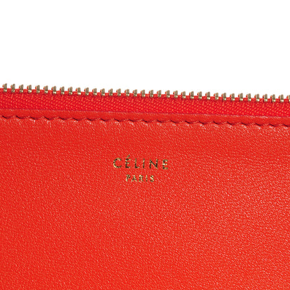 Celine Leather Bi-Color Pouch Clutch Orange/Raspberry 5 of 8